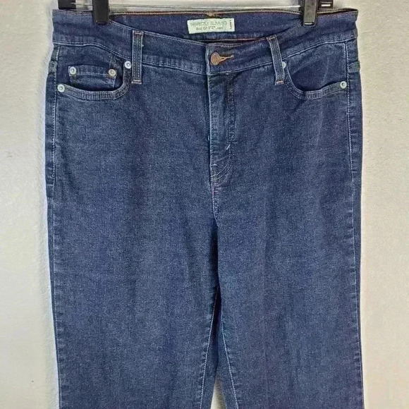 Levi's 512 Womens Dark Wash High Rise Perfectly Slimming Boot Cut Jeans 14 Med - Picture 3 of 13